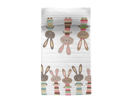 Colcha HAPPYFRIDAY Moshi Moshi Rabbit Family (Multicolor - 180 x 260 cm)