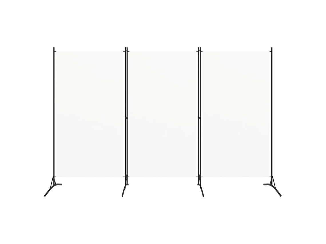 Biombo de 3 paneles, 260 x 180 cm, tela blanca, WSD321786, Adorable Home