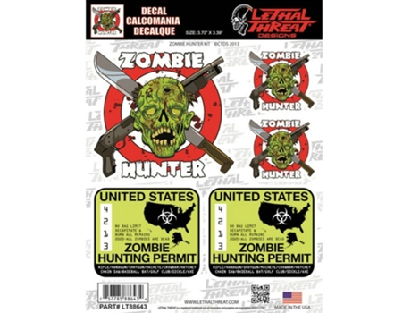 Pegatinas para motos LETHAL THREAT Zombie Hunter