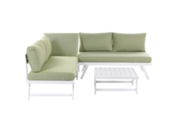 Conjunto de Jardín con Mesa de Centro Beliani Coccorino de Aluminio Verde 196x196x65