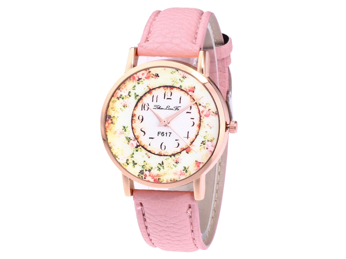 Reloj De Pulsera De Cuarzo Para Mujer Con Correa De Cuero Sintético.