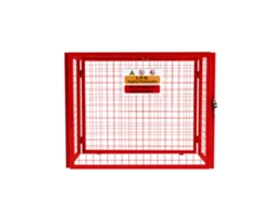 Portabombonas de gas plegable rojo Monstershop, 92 x 110 x 50 cm, capacidad para 3 bombonas, cerradura con 2 llaves