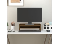 vidaXL Soporte para monitor madera maciza pino marrón miel 50x24x16 cm