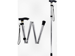 Bastón plegable, ligero y ajustable con mango cómodo, ideal para personas mayores que disfrutan de las actividades al aire libre.