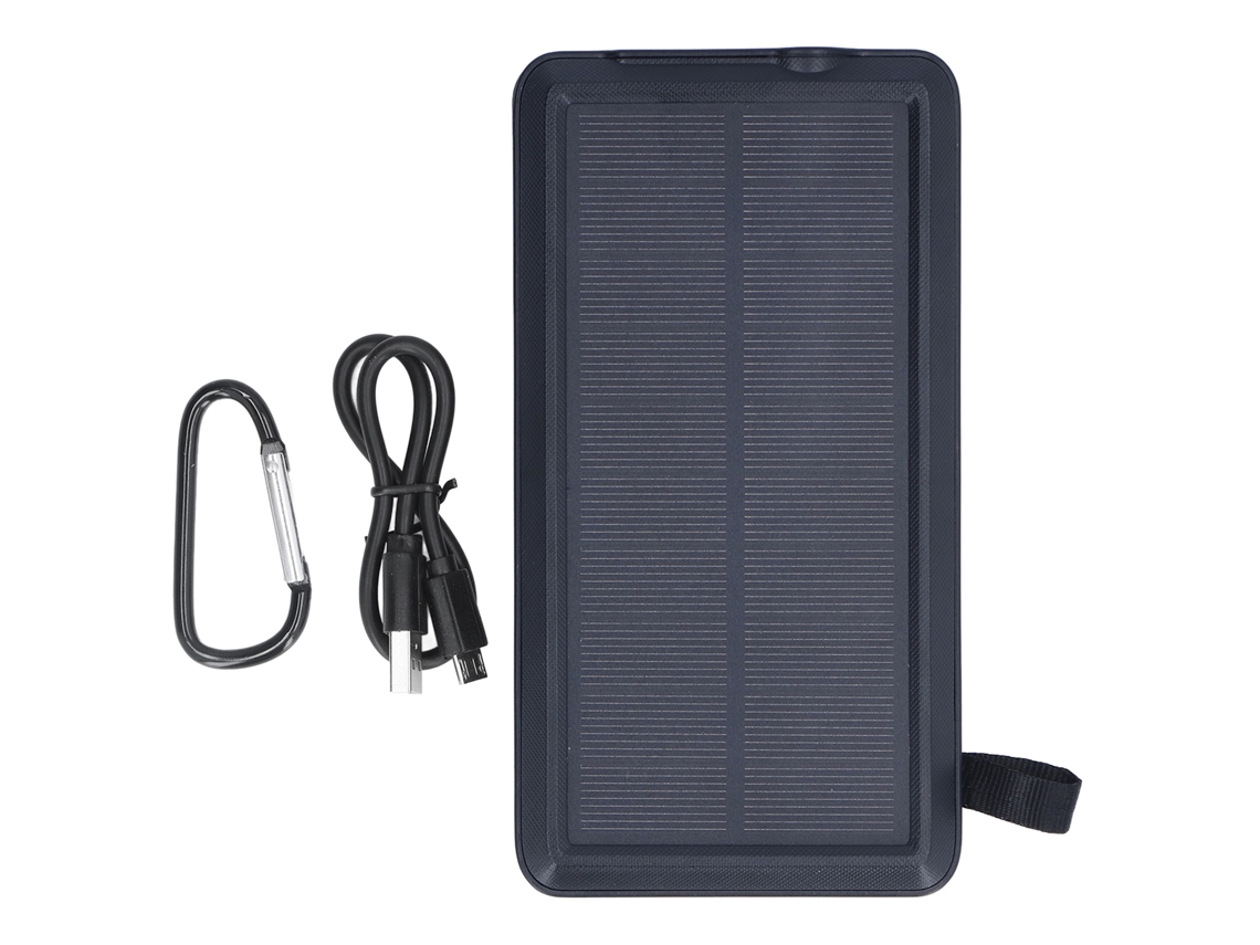 Rebe-batería Solar Led 30000mah Cargador Portátil Con 4 Cables Para Escalada Y Montañismo Negro