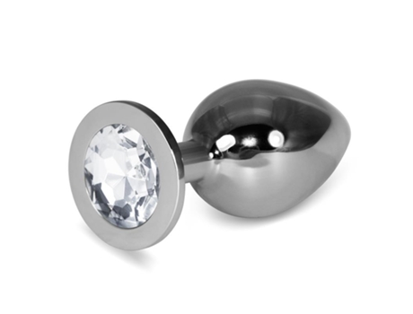 Plug Anal Metal Rosebud Classic Con Joya Transparente Talla L LOVETOY