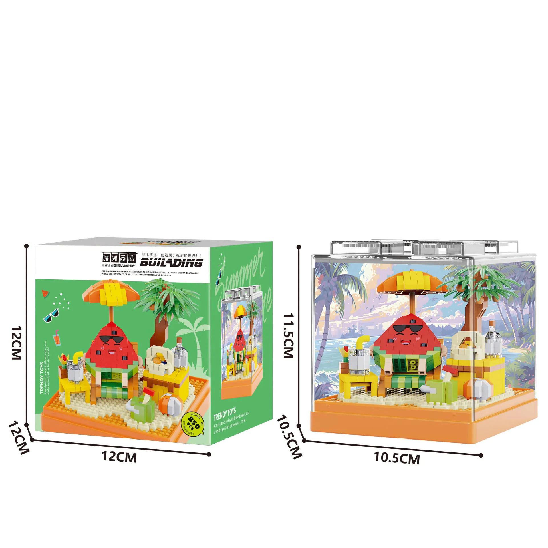 Caja De Frutas Creativas Para Fiestas (sandía), Bloques De Construcción En Miniatura, Regalo Para Niños