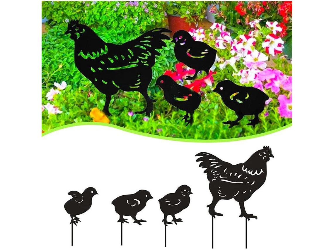 2026-decoración De Jardín De Metal Linjou 4 Piezas Siluetas Animales Para Patio Y Jardín