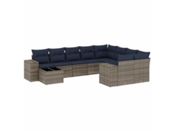 Maison Exclusive - Conjunto De Sofá De Jardín De 10 Piezas Con Cojines, Poliratán Gris