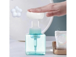 Botella de viaje con bomba de espuma de 250 ml para dispensador de jabón líquido, con forma de flor azul translúcida, Rosewell
