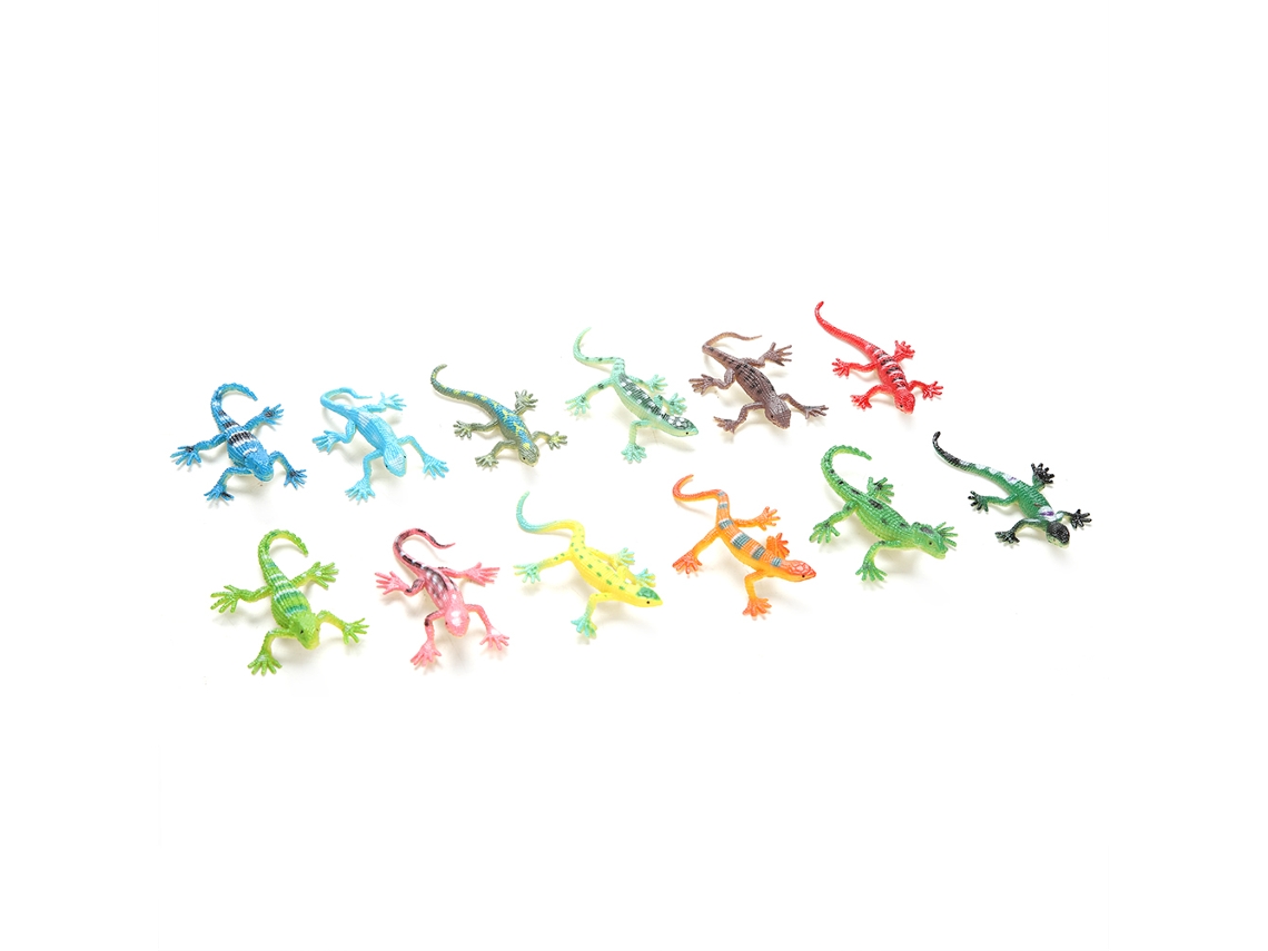 Juego De 12 Piezas De Juguetes Educativos De Plástico Blando Con Forma De Lagarto Para Niños.