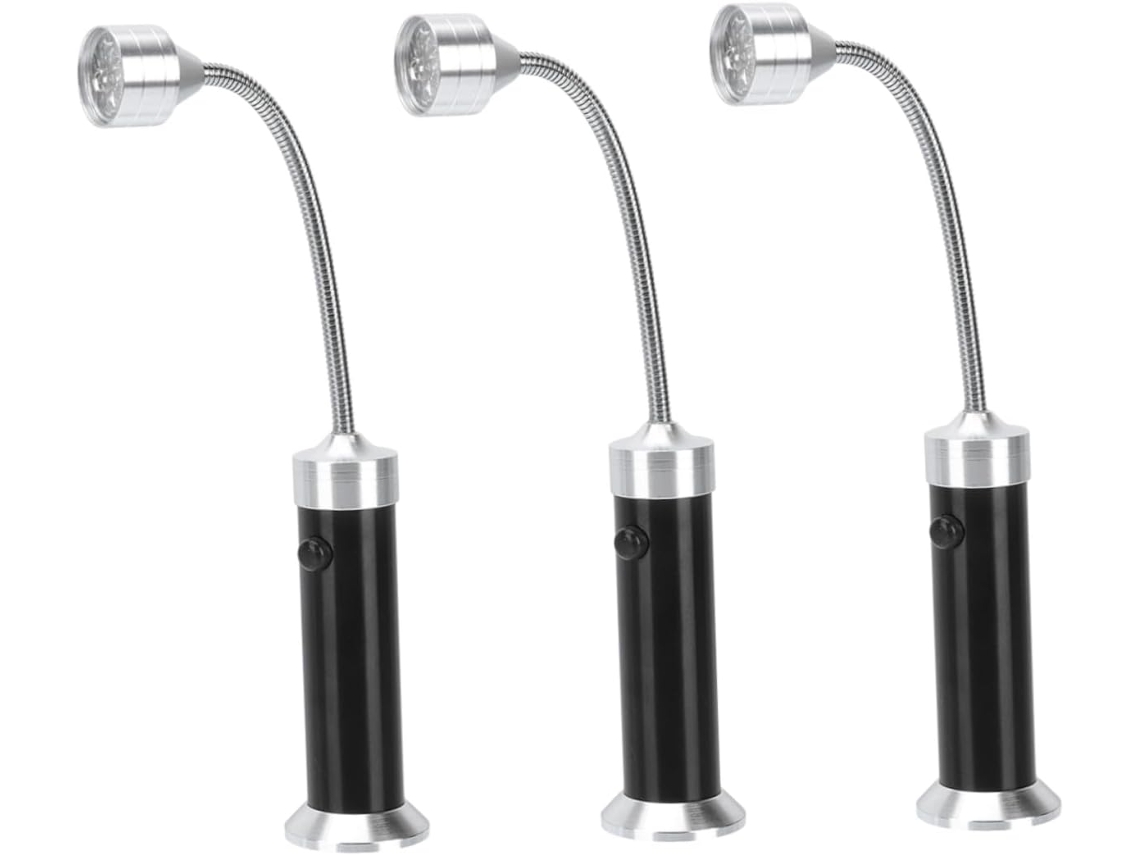Juego De 3 Luces Led Para Barbacoa De Exterior Con Tubo Flexible Y Base.