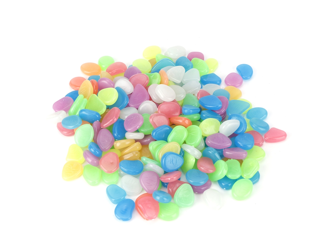 200 piedras luminosas de colores para decorar acuarios, jardines y peceras.