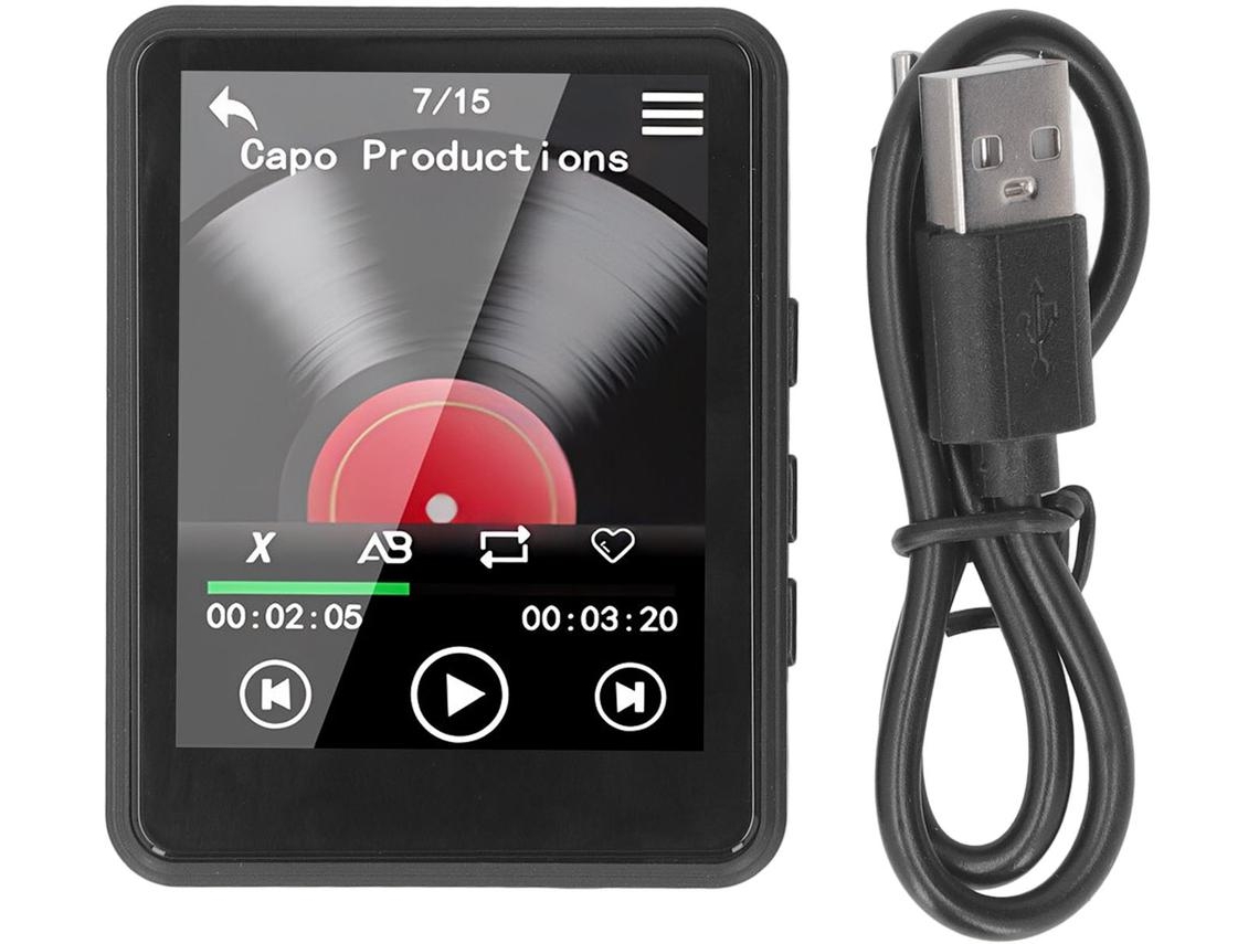 Reproductor MP3/MP4 YIZHOOD T7 2.4Inch Con tarjeta TF 64G (Negro)