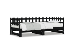 Maison Exclusive - Sofá Cama Extraíble Madera Maciza De Pino Negro 2x(90x200) Cm