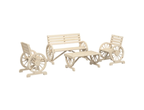 Conjunto 4 de muebles de jardín VIDAXL madera maciza de abeto