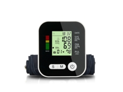 Monitor de presión arterial de brazo con voz en inglés, negro