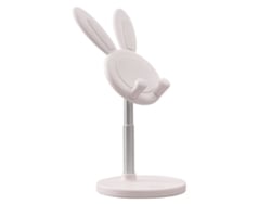 Mali suporte para Celular Cute Rabbit Portátil Ajustável em Altura e Ângulo para Mesa de Casa Escritório Branco