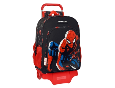 Mochila Escolar Con Ruedas Spiderman Hero Black 33 x 42 x 14 cm