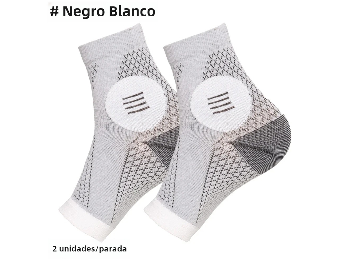 Calcetines de doble compresión para neuropatía con protector de tobillo, calcetines de compresión antifatiga para soporte del pie Mdug (blanco/negro S)