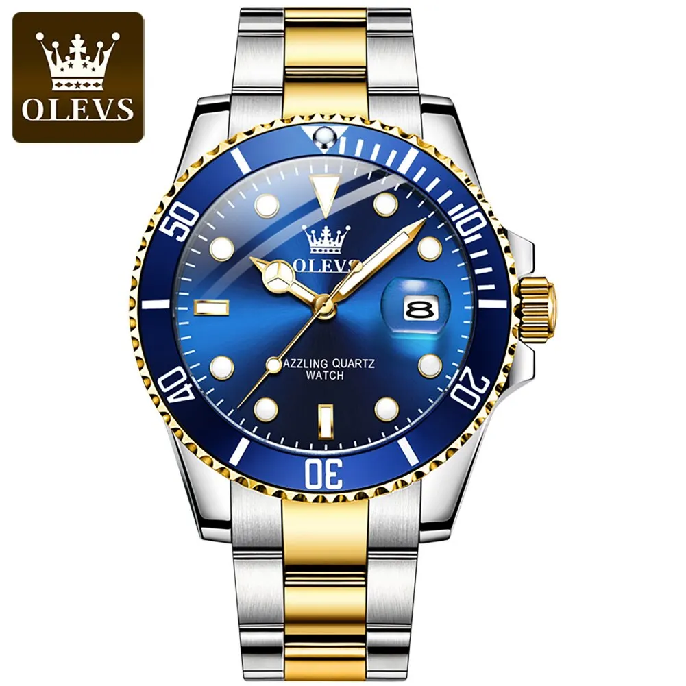 Reloj De Hombre Resistente Al Agua, Reloj De Lujo De Cuarzo Para Hombre De Acero Inoxidable, Luminoso