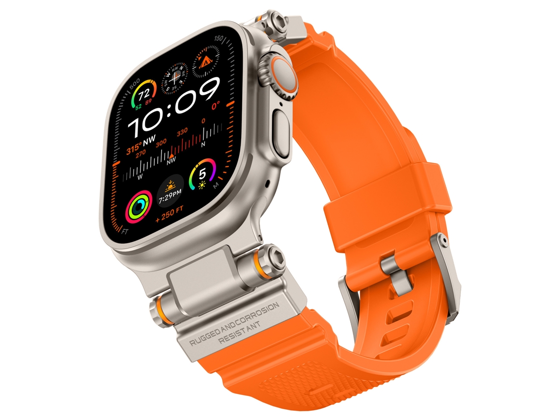 Correa XIAOMOYU para Apple Watch de 44/45/46/49 mm (Titanio Naranja)