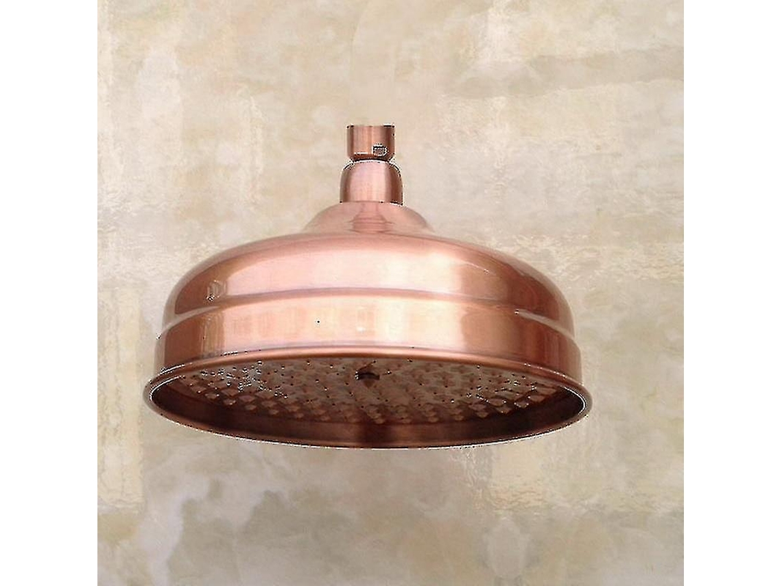 Cabezal de ducha redondo de latón antiguo de cobre rojo de 8 pulgadas, elegante accesorio de baño Jortmrd