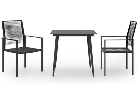 Conjunto 3 de comedor de jardín VIDAXL
