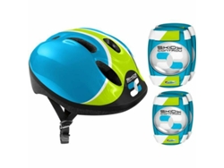 Kit Casco y Rodilleras Azul Coderas