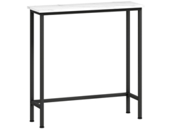 Mesita Auxiliar De Entrada Negra Con Patas Ajustables Antivuelco, 75x24x76cm
