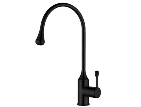 Grifo de Cocina INVENA Caño En Forma de Gotita, de Fregadero En Negro Mate, Alto, Monomando para Fregadero