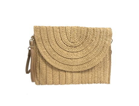 Bolso Bandolera De Paja Bolso Bandolera De Paja Bolso Casual De Playa Hecho A Mano, Café ZMDECQNA