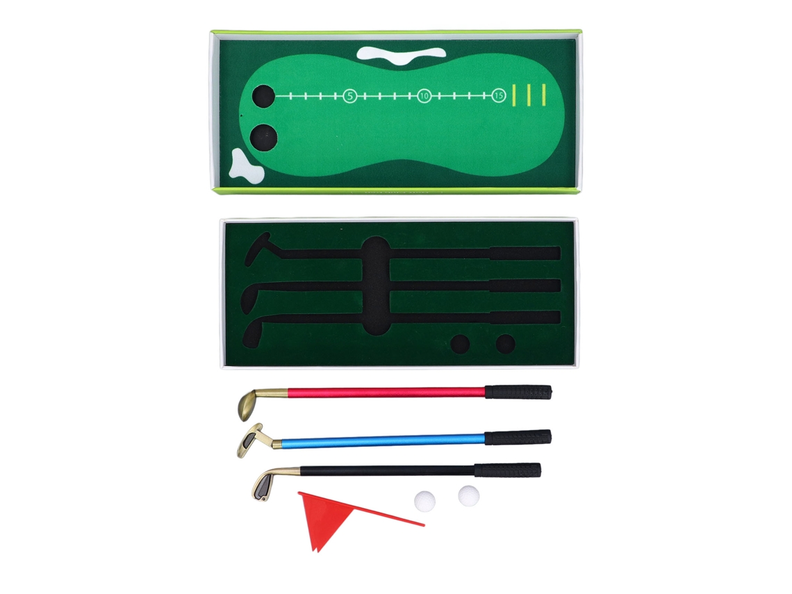 2026-set De Bolígrafos Club Mini Con Bandeja Verde De Golf 3 Bolígrafos Club 2 Pelotas Verde