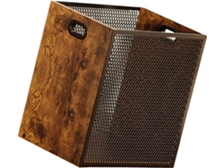 Contenedor Permanente De Madera Y Metal Oscuro, De Tamaño Compacto, Ideal Para Un
