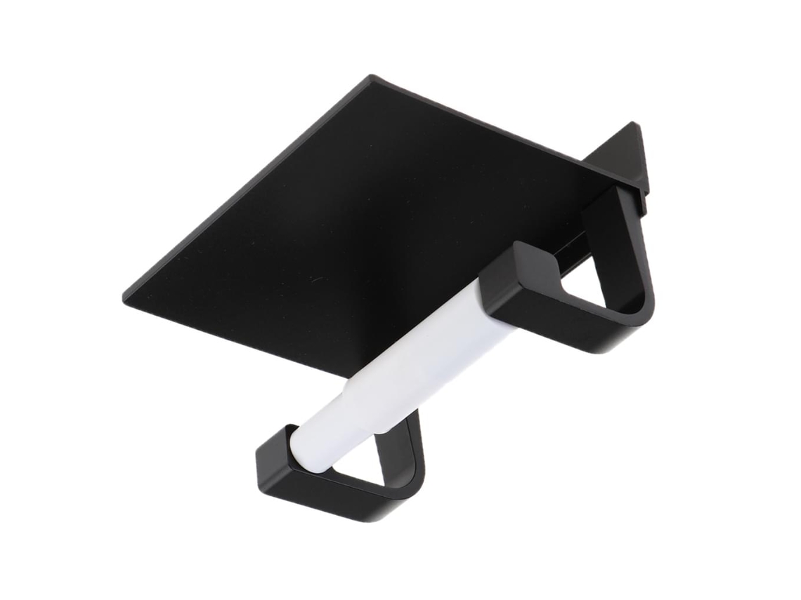 Dispensador de papel higiénico negro mate con almacenamiento, material antioxidante de primera calidad, soporte autoadhesivo moderno para papel higiénico de baño.