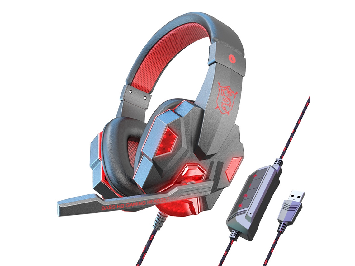 SZSMART X-Ej004 Auriculares con cable (sobre oreja - Micrófono - Rojo)