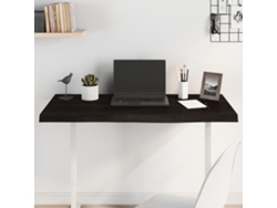 Tablero Mesa | Superficie De Mesa | Tablero De Escritorio Madera Roble Tratada Marrón Oscuro 100x60x(2-4) Cm Wsd25873