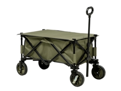 Cochecito De Playa Con 4 Ruedas, Funda, Manillar, 5 Bolsillos, 108x55x93cm, Verde.
