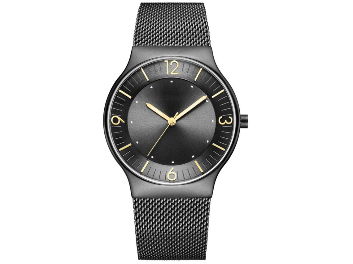 Reloj De Pulsera Para Hombre De Aleación Con Dial Redondo Analógico De Cuarzo Negro