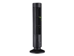 Ventilador de torre sin aspas, USB, 2 velocidades, oscilación, negro