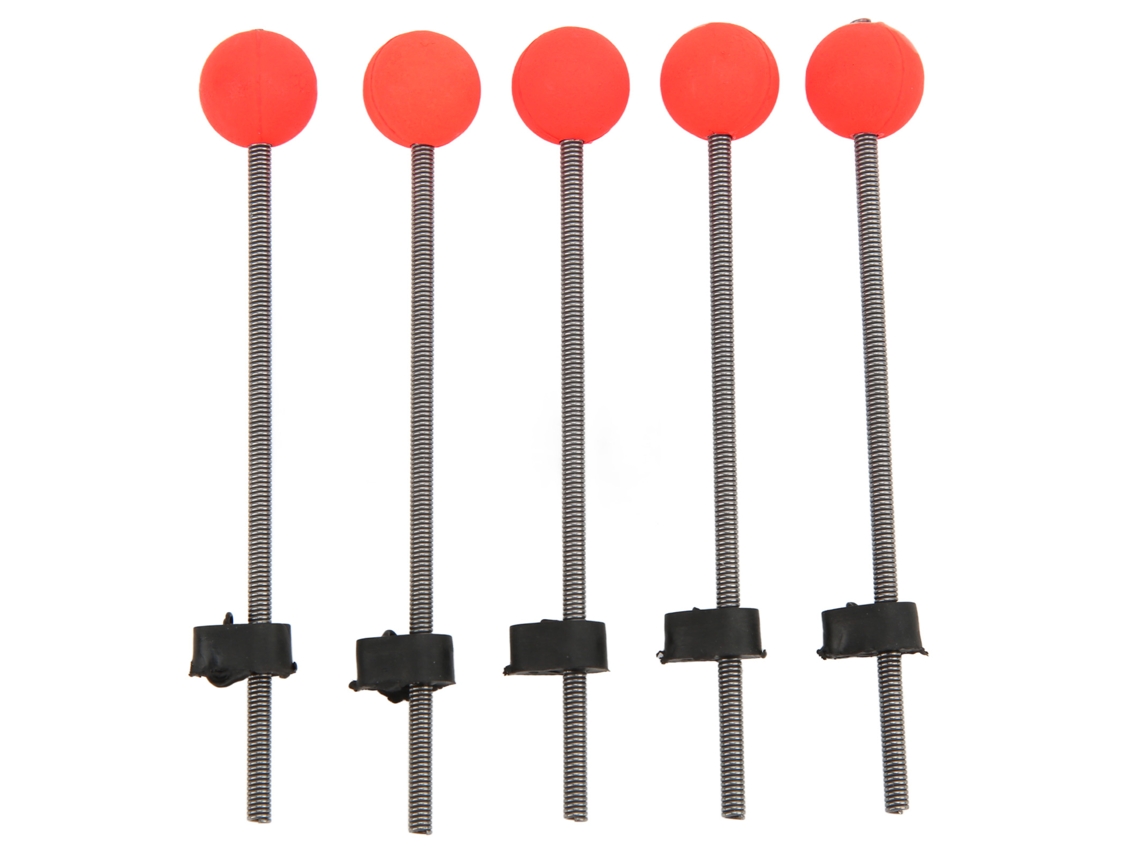 5 Piezas De Puntas Para Cañas De Pesca En Hielo Con Bola Roja Y Resorte, Mini Cañas De Pescar Portátiles De Invierno De Acero Inoxidable Eva