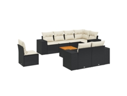 Maison Exclusive - Set De Sofás De Jardín 8 Piezas Y Cojines Ratán Sintético Negro