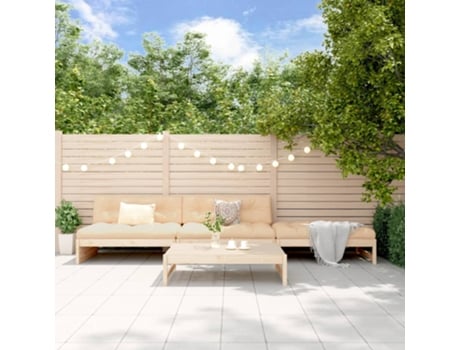 Conjunto 4 de muebles de jardín VIDAXL y cojines madera maciza
