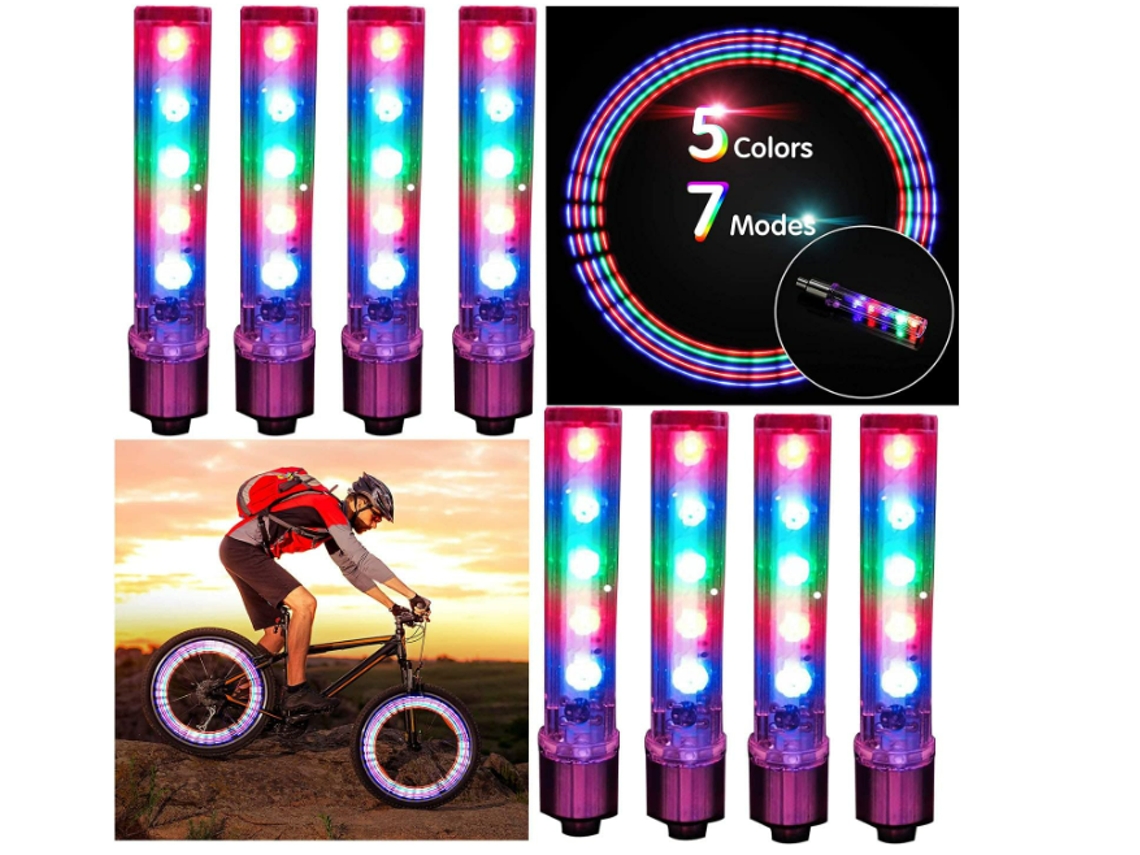 Luces de bicicleta de 8 válvulas, 5 LED, IPX8, blancas, Yizhood