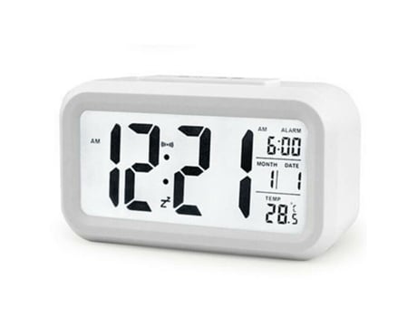 (Blanco) Escritorio digital Reloj despertador APROPORCITADO PANTALLA DE LCD Pantalla LCD CALENDARIO DE REALIENTES