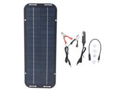 Cargador portátil de conversión eficiente con panel solar de 12 V y 5 W para coche, moto, barco y camping | Sin marca