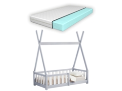 Estructura de Cama Infantil [EN.CASA] (Gris - Madera - 70 x 140 cm)