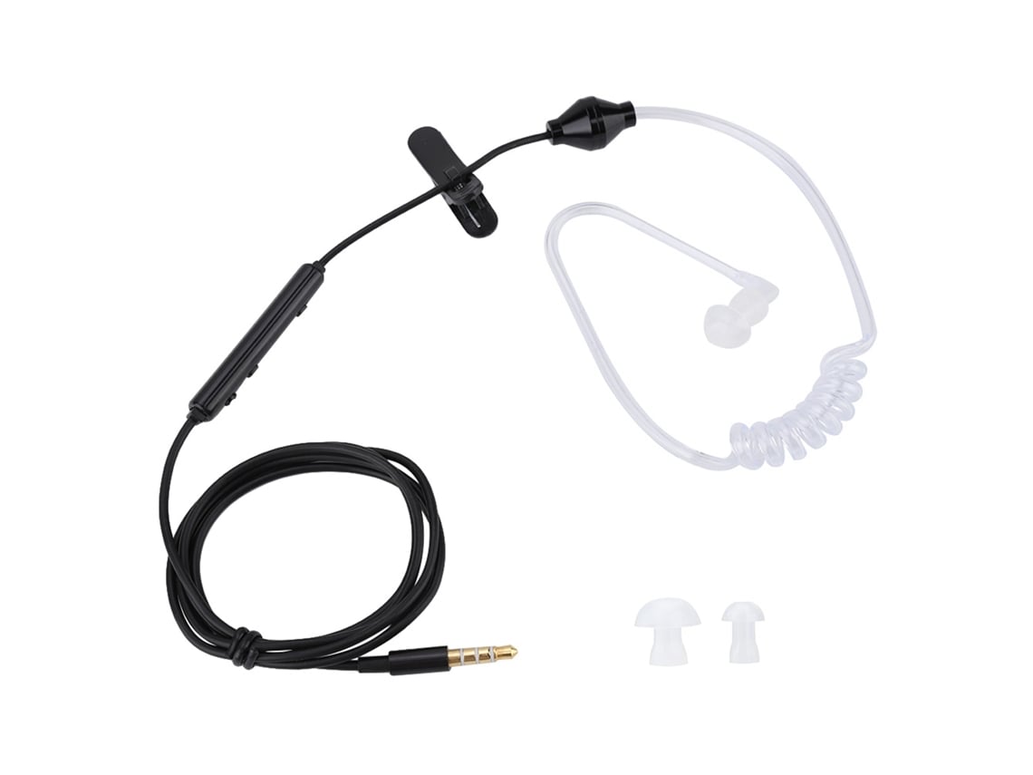 Auriculares Intrauditivos Con Tubo De Aire, Micrófono, Para Ios Y Android, Cable Negro Y Tubo Blanco.