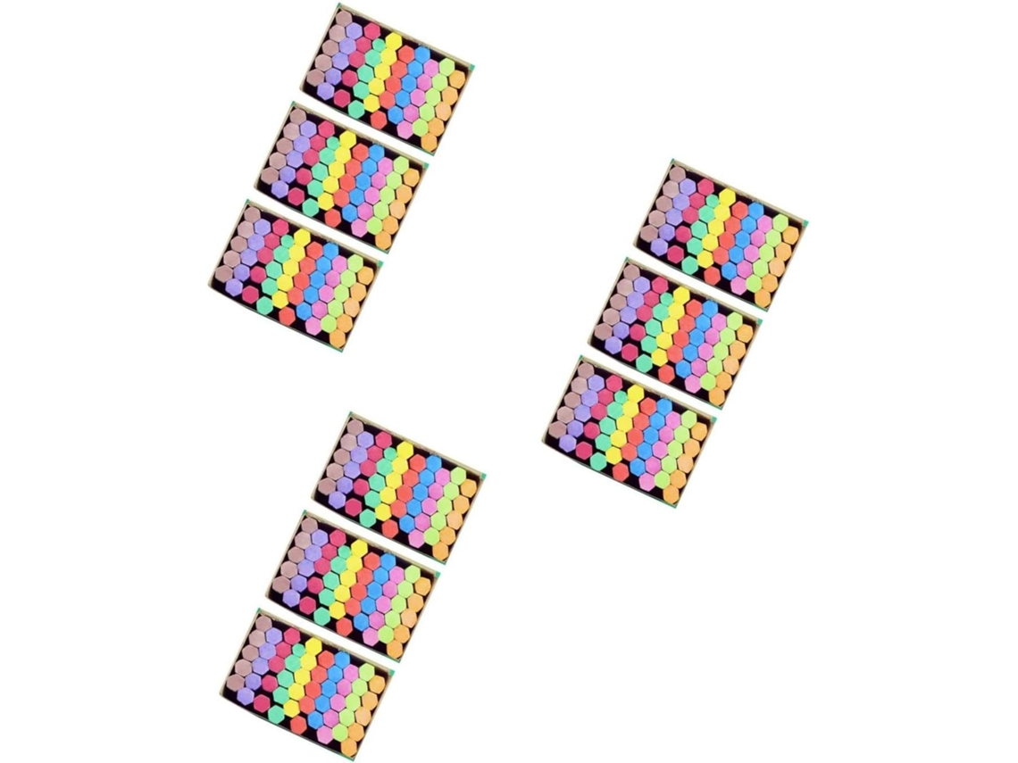 3 Juegos De Cajas Hexagonales De Colores Para Tizas, Ideales Para La Escuela Y El Hogar (cajas Para Quitar El Polvo)*3