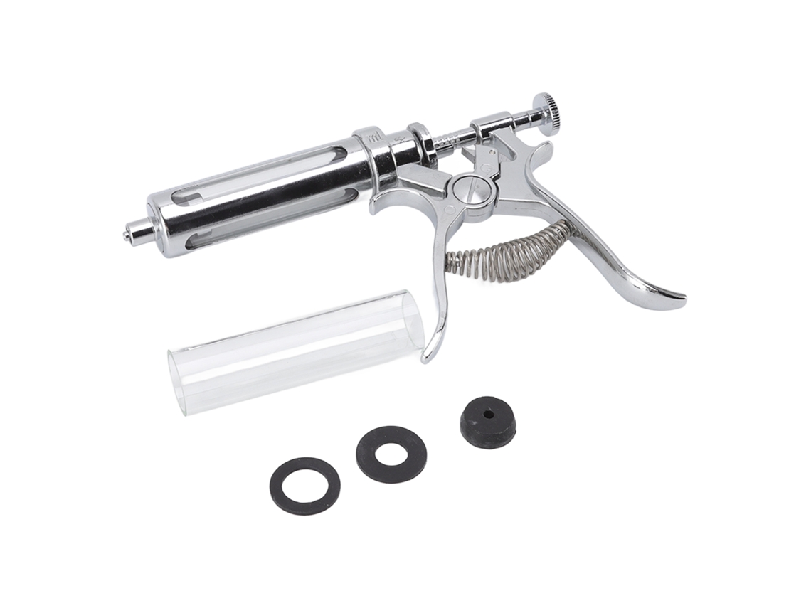 Inyector Semiautomático De Acero Inoxidable Para Ganado, Con Capacidad De 30 Ml Y 5 Niveles De Dosificación Continua.